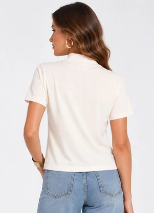 Infinita Cor - Blusa Feminina Gola Chaminé Bege - INFINITA COR