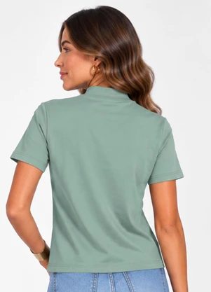 Infinita Cor - Blusa Feminina Gola Chaminé Verde - INFINITA COR