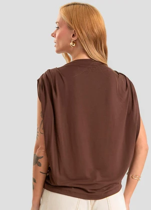 Dianna - Blusa Feminina Gola Chaminé Visco Premiere Marrom - DIANNA