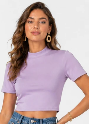 Infinita Cor - Blusa Feminina Gola Dupla Roxo - INFINITA COR