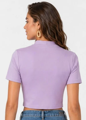 Infinita Cor - Blusa Feminina Gola Dupla Roxo - INFINITA COR