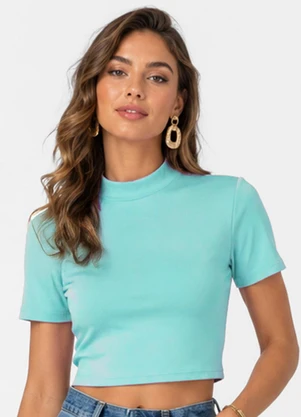 Infinita Cor - Blusa Feminina Gola Dupla Verde - INFINITA COR