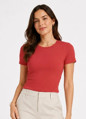 Infinita Cor - Blusa Feminina Justa em Malha Classic Marrom - INFINITA COR