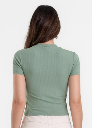Rovitex - Blusa Feminina Justa em Ribana de Viscose Verde - ROVITEX