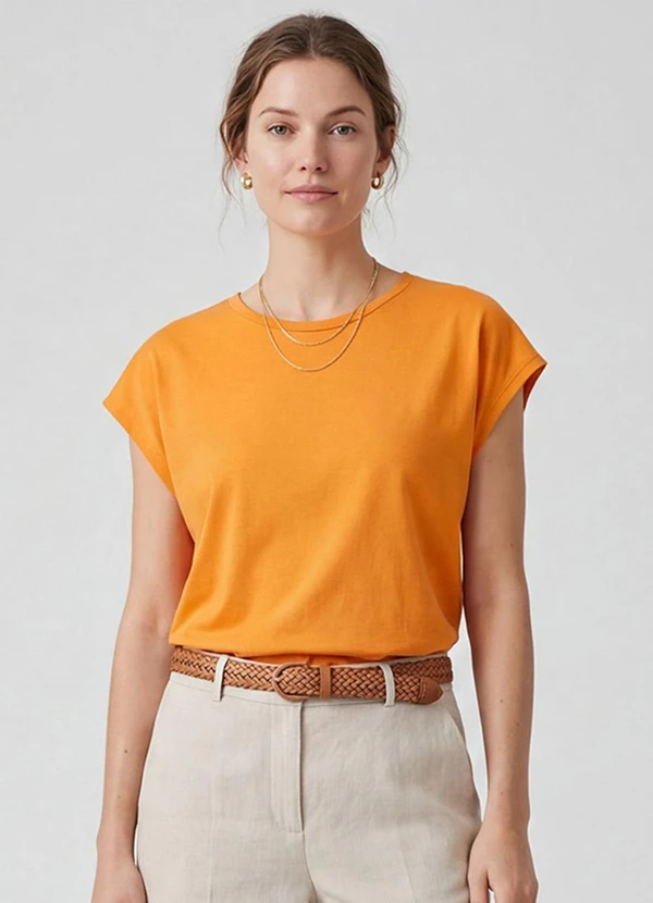 Infinita Cor - Blusa Feminina Laranja