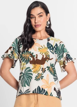 Infinita Cor - Blusa Feminina Liganete Bege - INFINITA COR