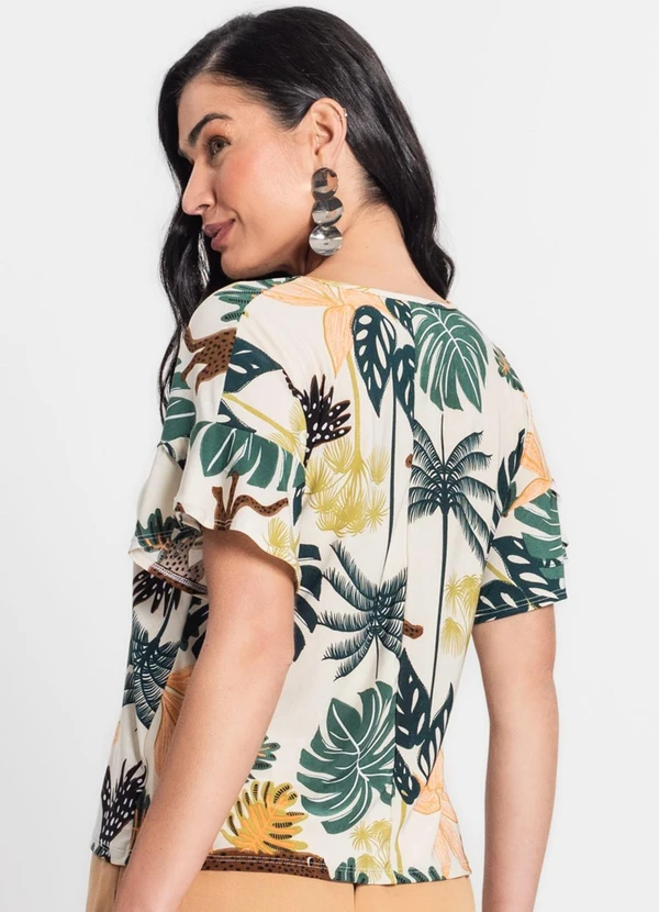 Infinita Cor - Blusa Feminina Liganete Bege 2