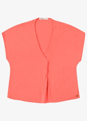 Endless - Blusa Feminina Linho Strong Decote V Rosa - ENDLESS