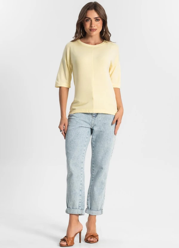 Select - Blusa Feminina Lisa Amarelo 3