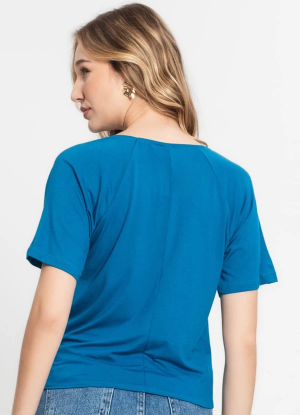 Infinita Cor - Blusa Feminina Lisa Azul 2