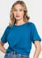 Infinita Cor - Blusa Feminina Lisa Bege - variação: Azul