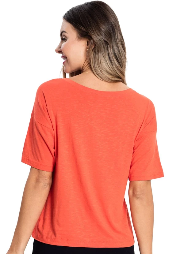 Rovitex - Blusa Feminina Lisa Básica Laranja 2