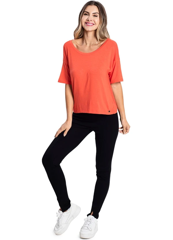Rovitex - Blusa Feminina Lisa Básica Laranja 3