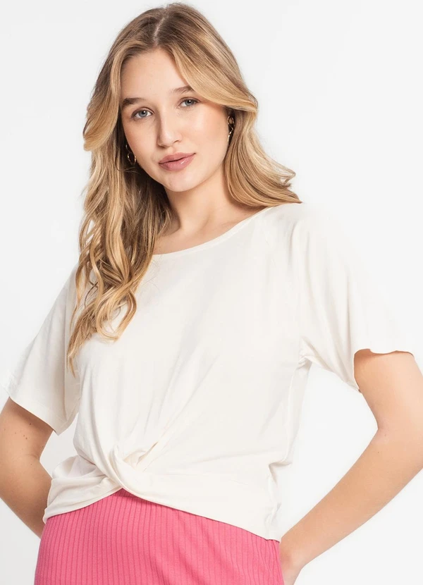 Infinita Cor - Blusa Feminina Lisa Bege