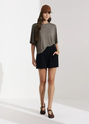 Veev - Blusa Feminina Lisa em Malha Modal Marrom - VEEV