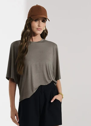 Veev - Blusa Feminina Lisa em Malha Modal Marrom - VEEV