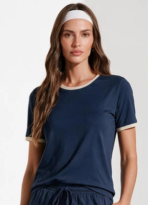 Veev - Blusa Feminina Lisa em Poliamida Azul - VEEV