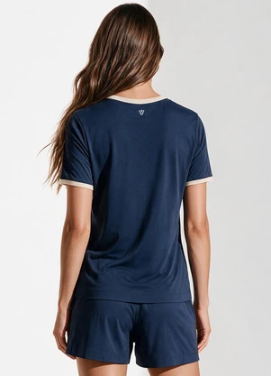 Veev - Blusa Feminina Lisa em Poliamida Azul - VEEV
