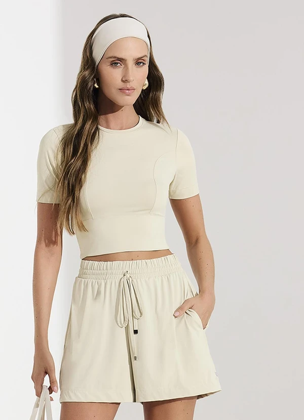 Veev - Blusa Feminina Lisa em Poliamida Bege