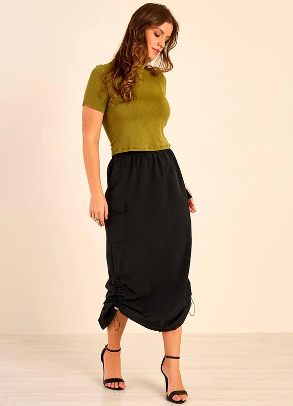 Marialícia - Blusa Feminina Lisa Gola Alta Verde 3