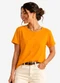 Select - Blusa Feminina Lisa Gola Redonda Azul - variação: Amarelo