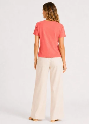 Select - Blusa Feminina Lisa Gola Redonda Laranja - SELECT
