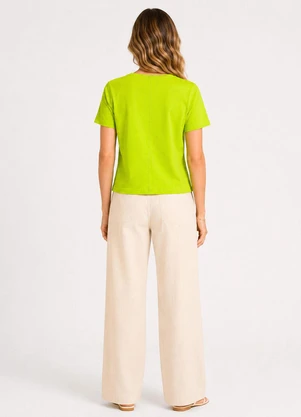 Select - Blusa Feminina Lisa Gola Redonda Verde - SELECT