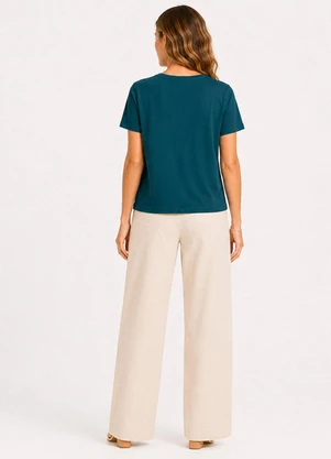 Select - Blusa Feminina Lisa Gola Redonda Verde - SELECT