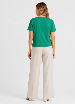 Select - Blusa Feminina Lisa Gola Redonda Verde - SELECT