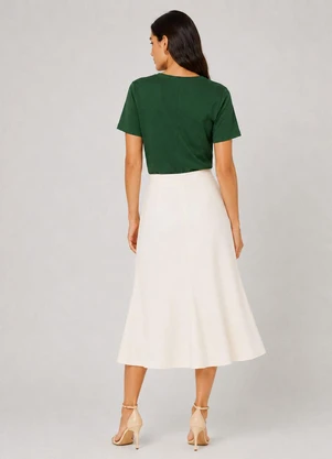 Select - Blusa Feminina Lisa Gola Redonda Verde - SELECT
