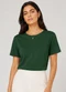 Select - Blusa Feminina Lisa Gola Redonda Azul - variação: Verde