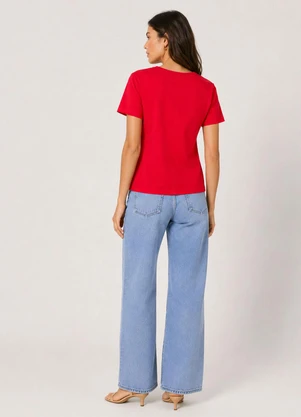 Select - Blusa Feminina Lisa Gola Redonda Vermelho - SELECT