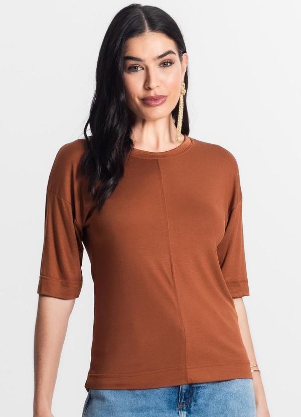 Select - Blusa Feminina Lisa Marrom