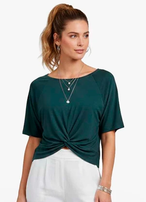 Infinita Cor - Blusa Feminina Lisa Verde - INFINITA COR