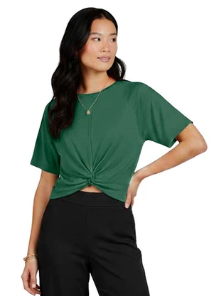 Infinita Cor - Blusa Feminina Lisa Verde - INFINITA COR