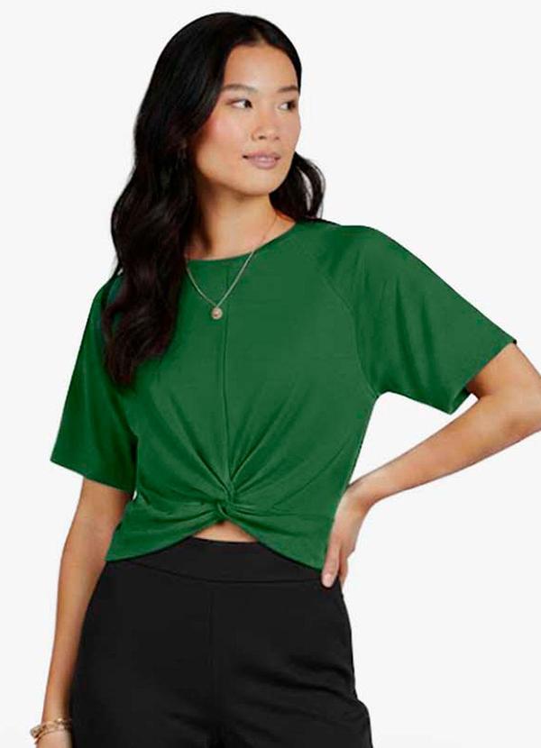 Infinita Cor - Blusa Feminina Lisa Verde