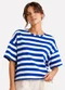 Infinita Cor - Blusa Feminina Listrada Verde - variação: Azul