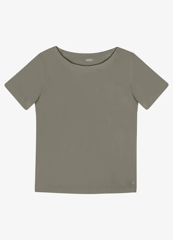 Veev - Blusa Feminina Malha Bamboo Decote a Barco Verde