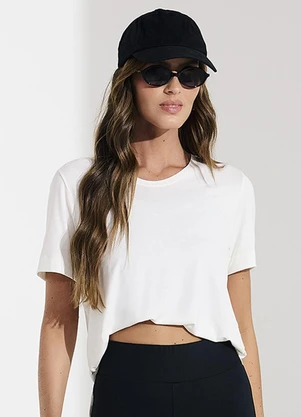 Veev - Blusa Feminina Malha Bamboo Fenda Lateral Bege - VEEV