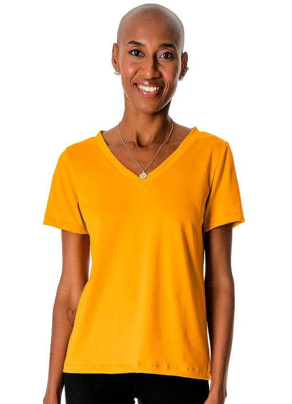 Rovitex - Blusa Feminina Malha Delicate Básica Amarelo