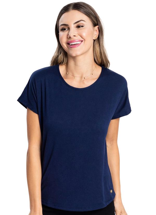 Rovitex - Blusa Feminina Malha Delicate Básica Azul