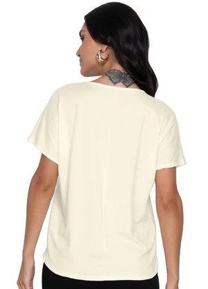 Rovitex - Blusa Feminina Malha Delicate Básica Bege - ROVITEX