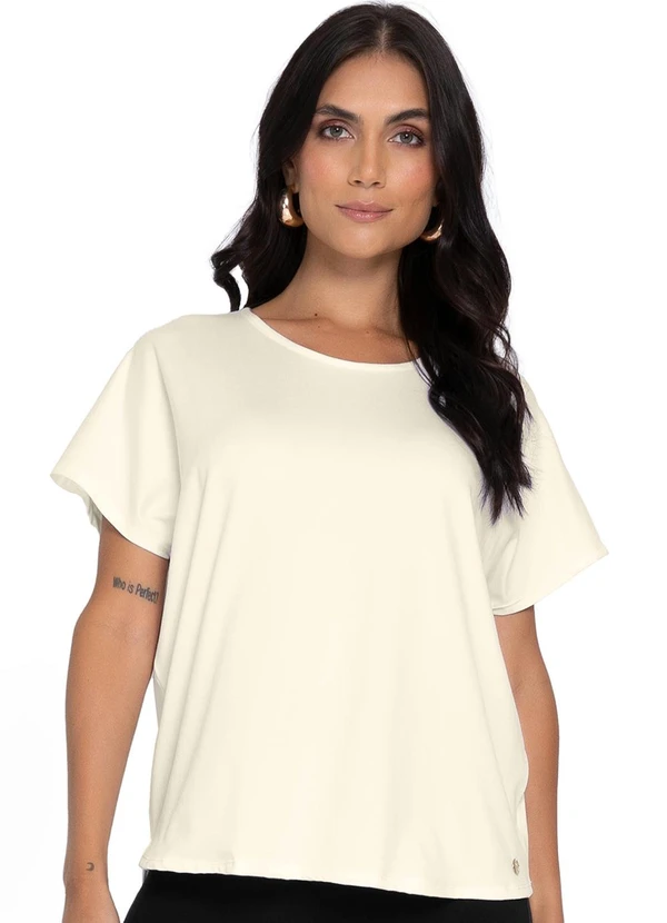 Rovitex - Blusa Feminina Malha Delicate Básica Bege