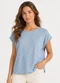 Infinita Cor - Blusa Feminina Malha Jacquard Vulca Azul - variação: Azul