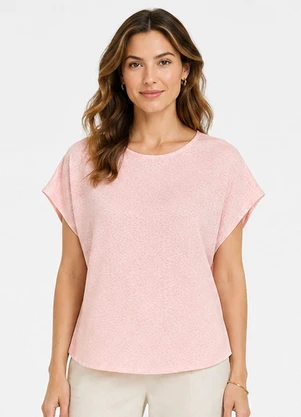 Infinita Cor - Blusa Feminina Malha Jacquard Vulca Rosa - INFINITA COR