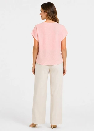 Infinita Cor - Blusa Feminina Malha Jacquard Vulca Rosa - INFINITA COR