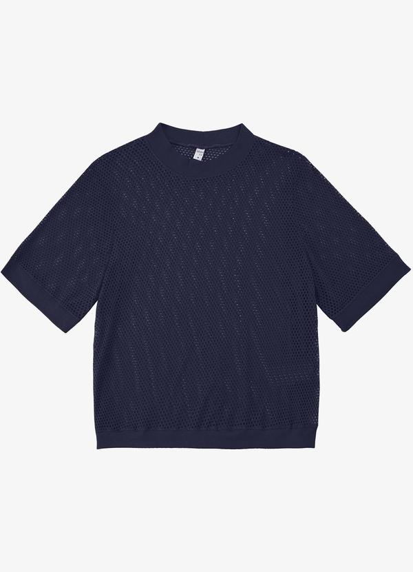 Infinita Cor - Blusa Feminina Malha Screen Infinita Cor Azul