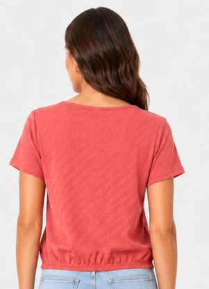 Infinita Cor - Blusa Feminina Malha Tunis Manga Godê Laranja - INFINITA COR