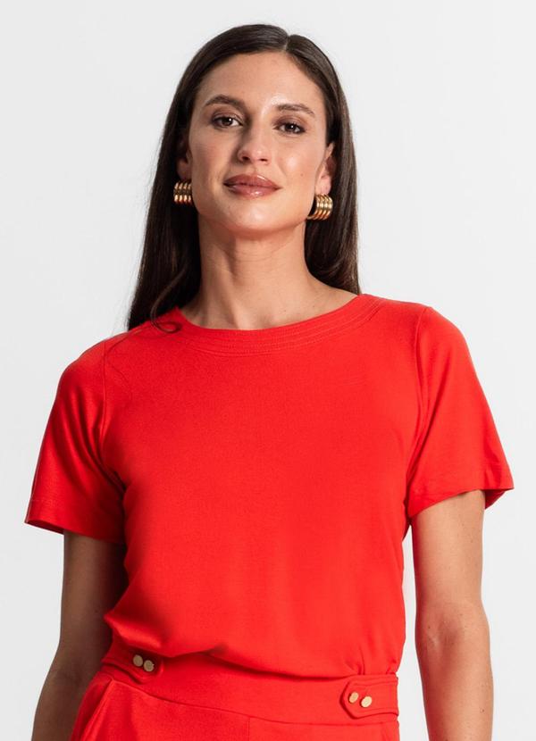 Rovitex - Blusa Feminina Manfa Curta Laranja