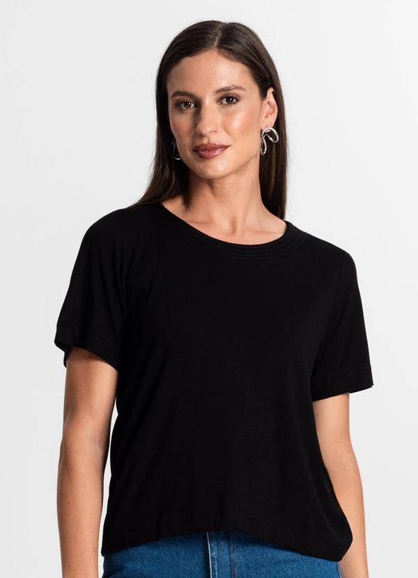 Rovitex - Blusa Feminina Manfa Curta Preto